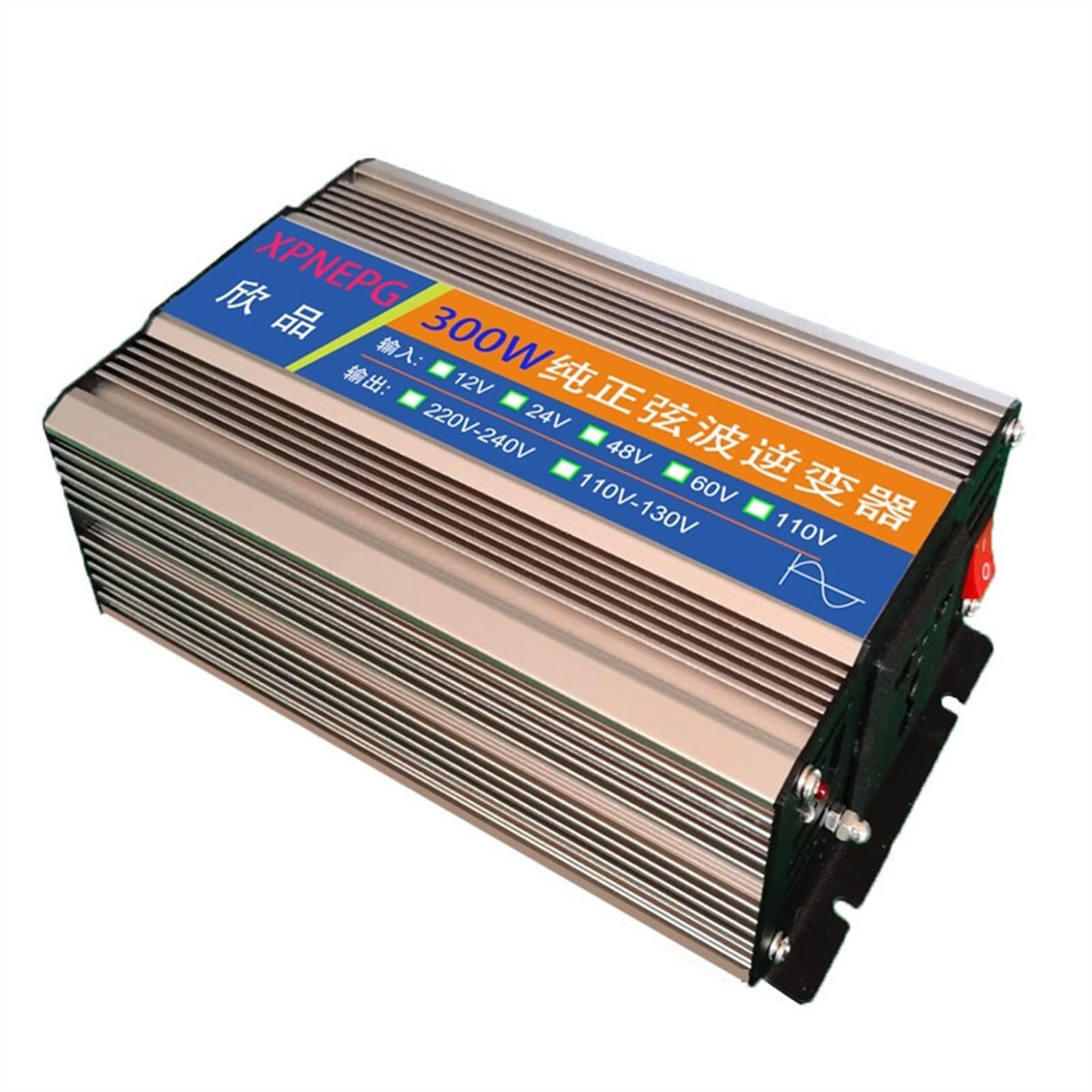 Inwerter Solarny, 300W Digital Peak Car/Outing Home Pure Sine Wave Power Falownik DC 12V 24V Do AC 220. Camping Boat Converter POWER FREAVERTER
