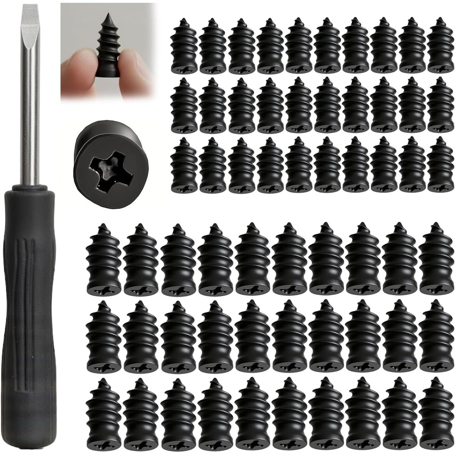 Tire Repair Nails Kit with 2 Sizes 2026 Upgrade Vacuum Tire Repair Rubber Nail Tire Screw Plug Repair