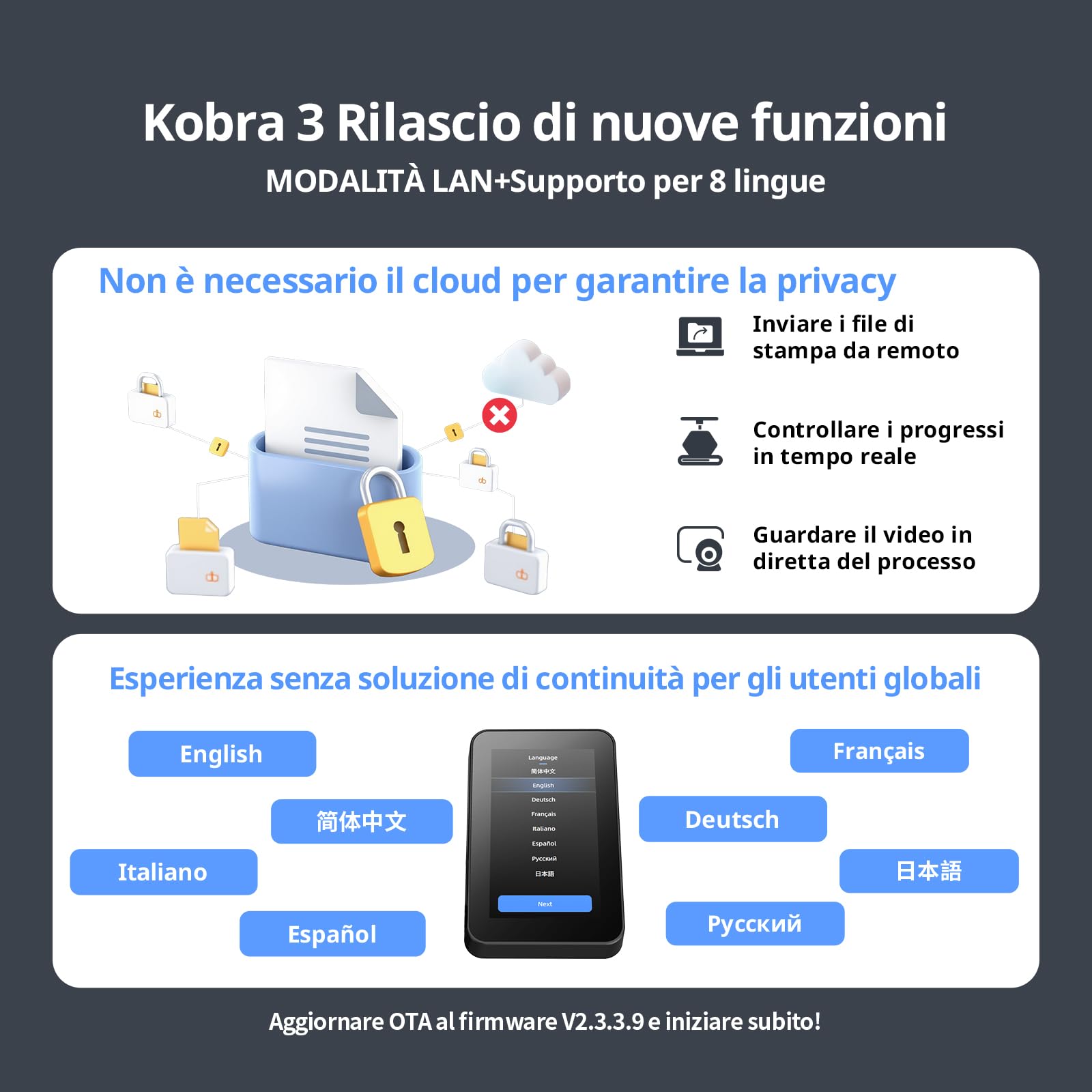 ANYCUBIC Kobra 3 Combo Stampante 3D Intelligente per la Stampa Multicolore (da 4 a 8 Colori), Stampante 3D FDM ad Alta Velocità di 600 mm/s, Grande Volume di Stampa 250 * 250 * 260mm