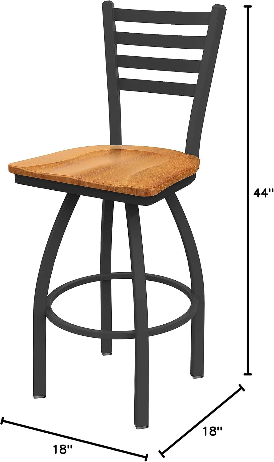 HBS 410 Jackie 30" Swivel Bar Stool with Pewter Finish and Medium Maple Seat