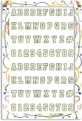 CUNUEN 74 Pack Letter Number Decoration Charms