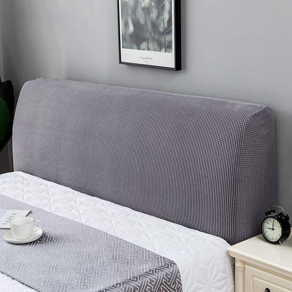 Stretch Kopfteilbezug für Bett - Dehnbare Saubdichte Schutzhülle, Husse, Abdeckung Cover für Gepolsterte Schlafzimmer Kopfteil, 170-190cm Dunkelgrau
