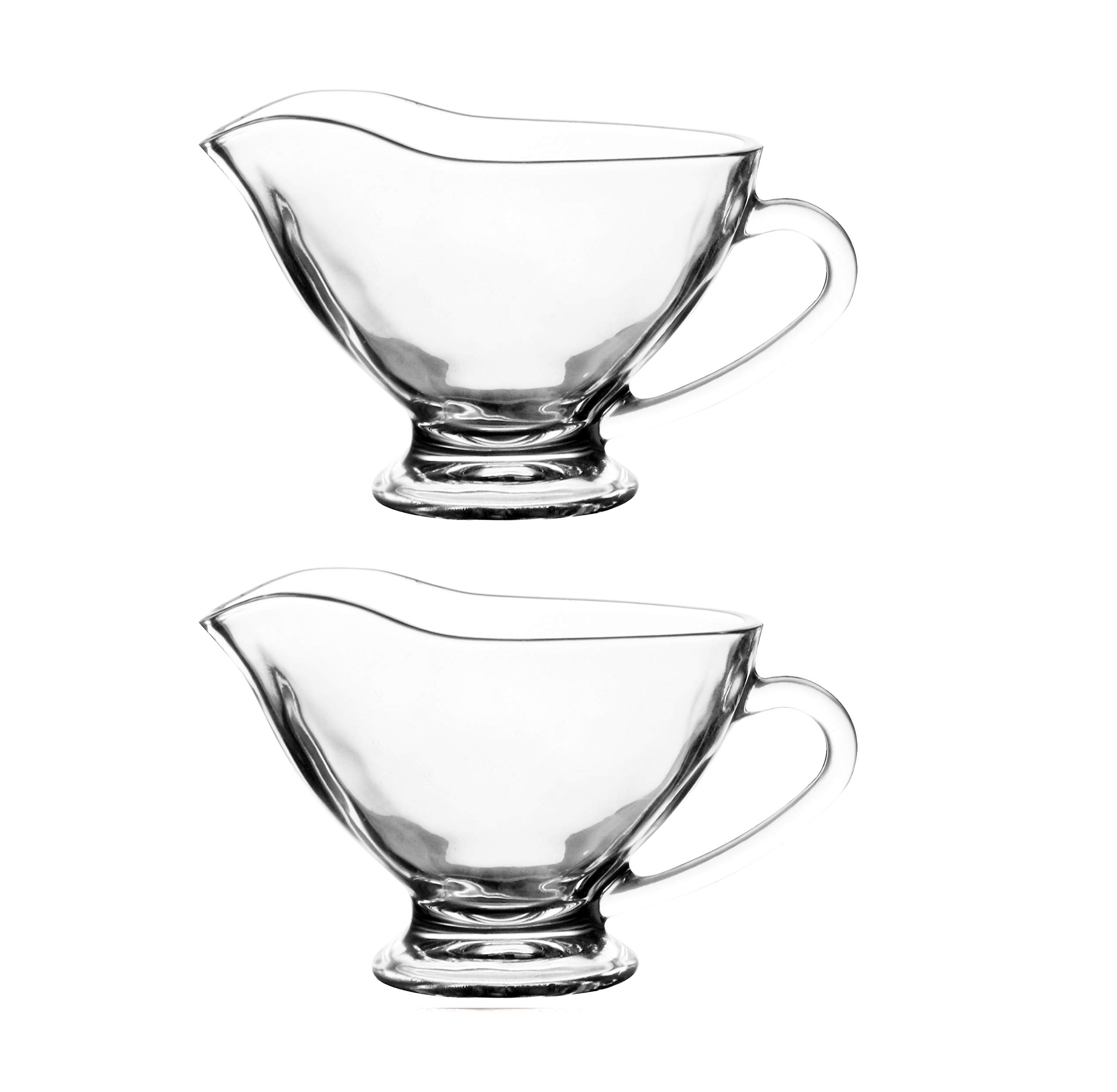 Galloping Horse Glass Gravy Boats Sauce Jugs 210ml Set Of 2 Gravy Dessert Sauces Cream Custard Serving Jug Condiment Creamer Jug Bowl (Set of 2 x 210ml (Medium))