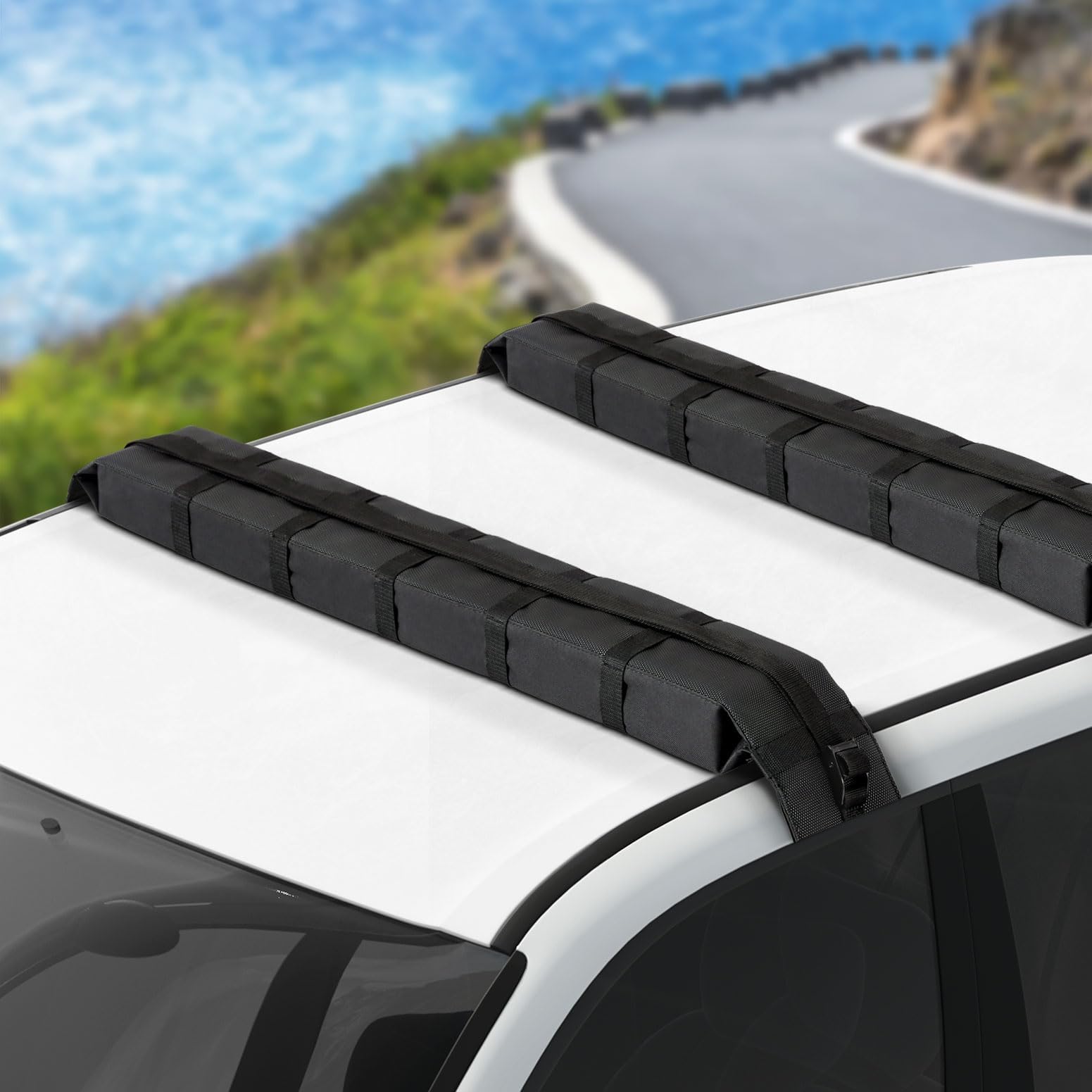 Giantz Universal Car Roof Rack, 145cm Length Soft Racks Pod Box Storage ...
