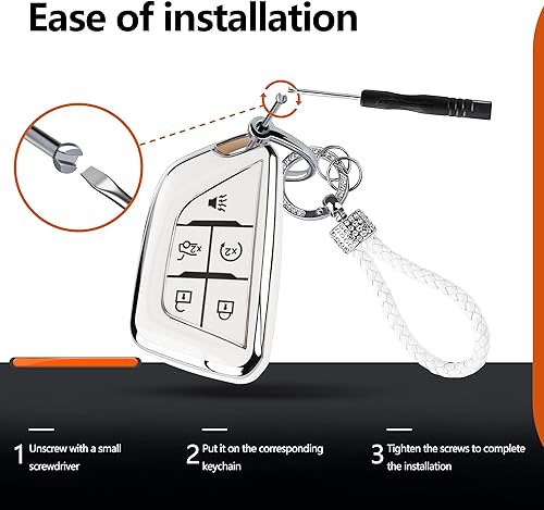 Miniatura 4 de Funda para llavero Cadillac con Diamond Keychian compatible con ATS CT5 CT6 XT4 XT5 XTS 56 botones 2020 2021 2022