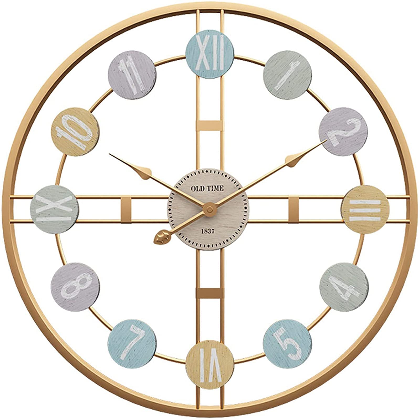 Horloge de jardin étanche extérieure ronde de 50 cm rétro pour terrasse