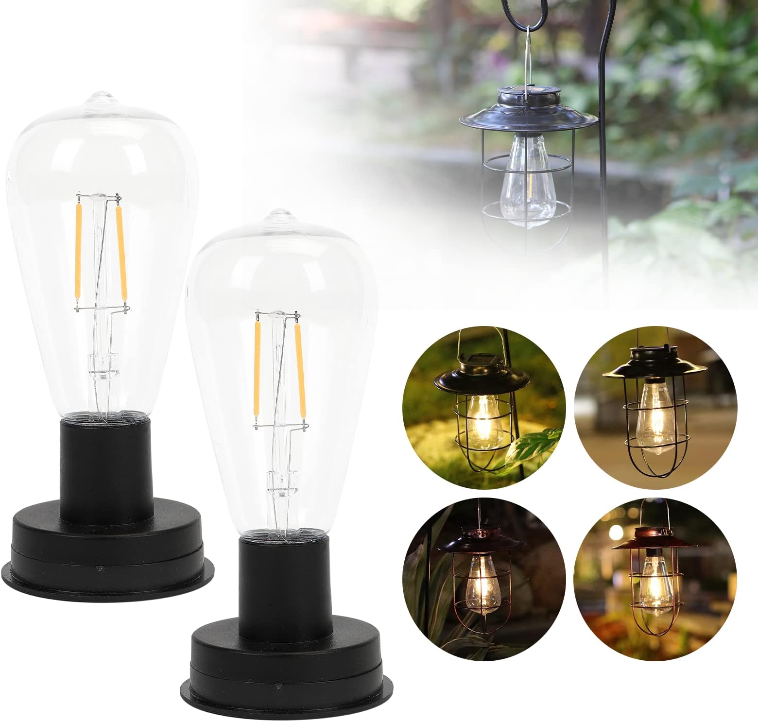 Replacement Solar Light Parts Top with Bulb for Solar Lantern Light (2.68 * 2 Pack)
