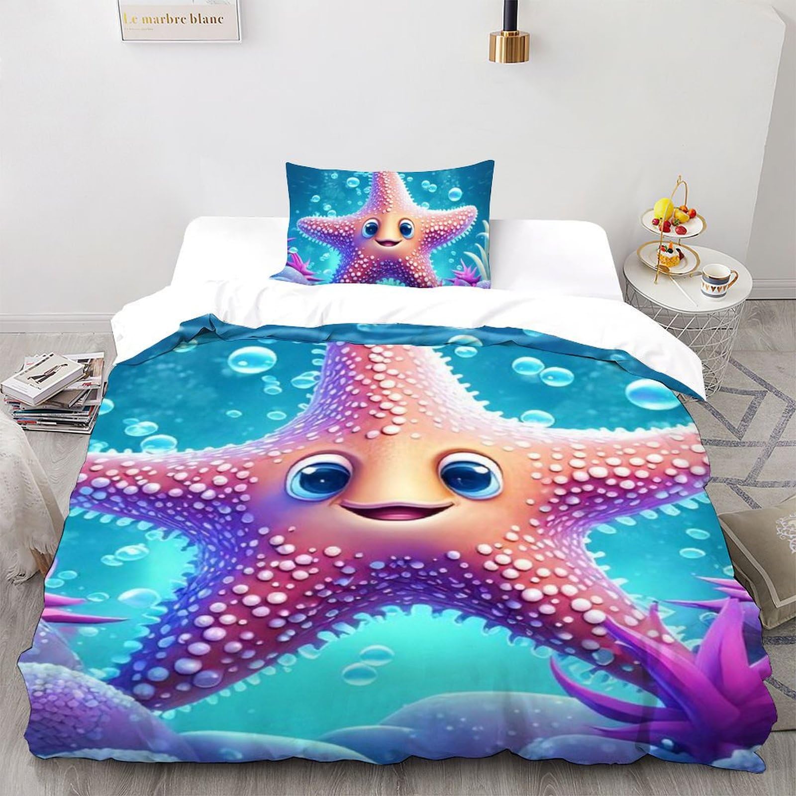 Housse de couette animaux aquatiques en microfibre premium douce