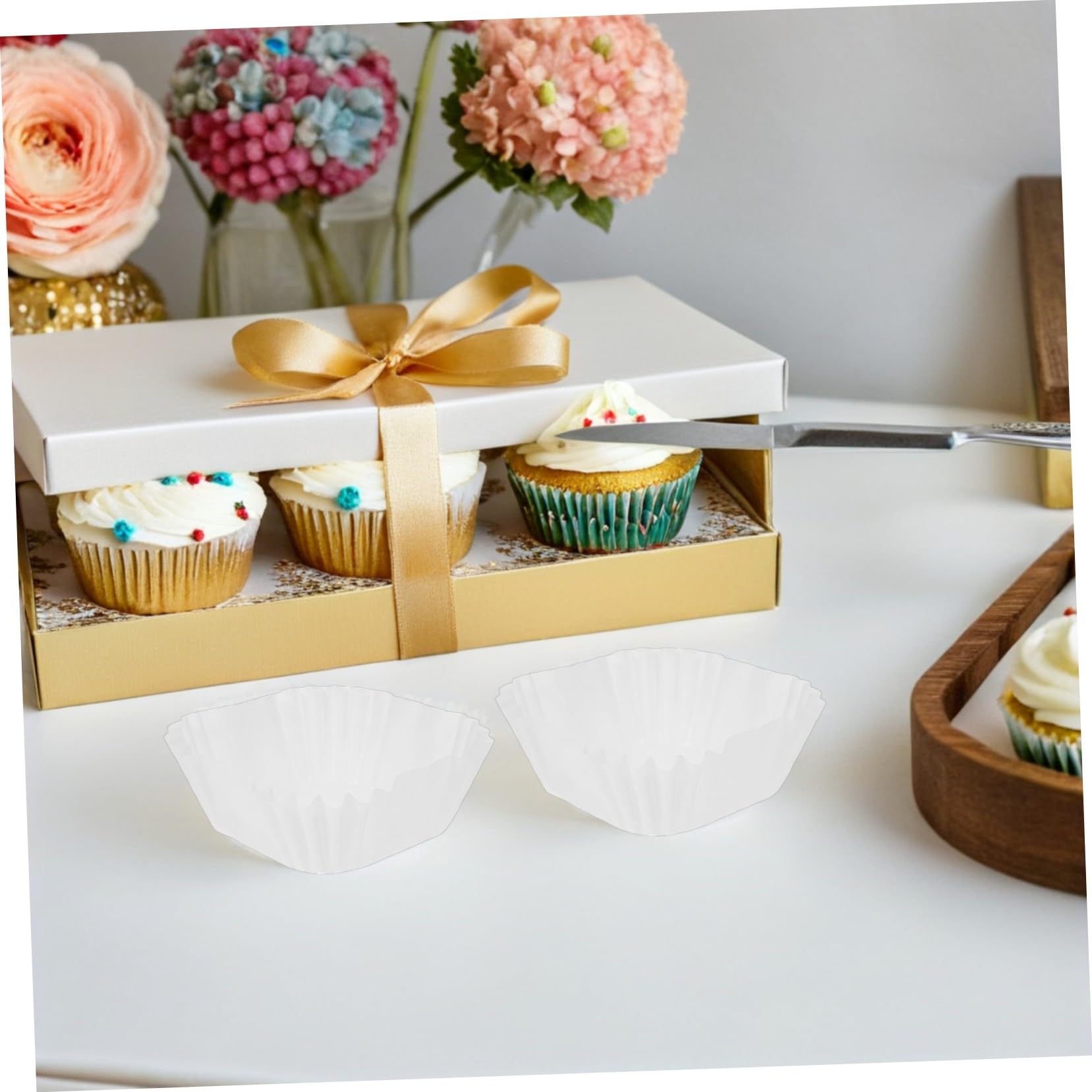 GLEAVI Capacillos Cuadrados para Hornear Cupcakes 3000 Piezas Estándar Alimentario Resistentes al Calor para Hornos y Hornos Eléctricos