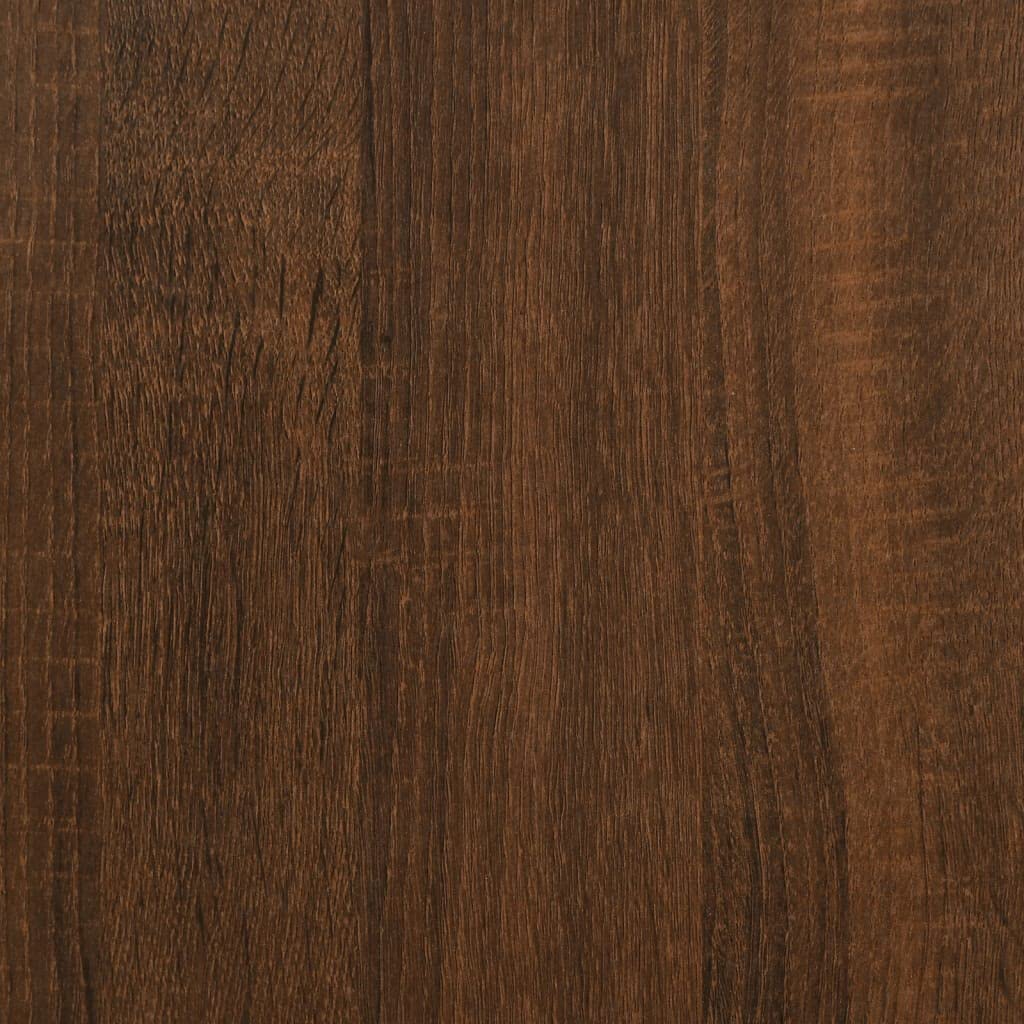 Armoire à disques en bois d'ingénierie chêne marron 85x38x48 cm meuble rangement multimédia avec pieds en fer pour salon bureau organisation audio vidéo
