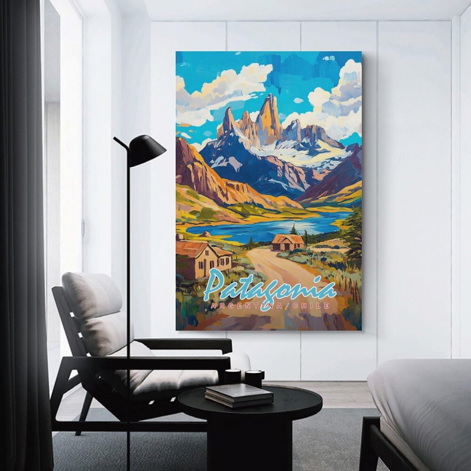 Junmoney Wall Decor Canvas Print Patagonia Landscape Painting, 16x24inch(40x60cm), for Bedroom Walls, Guest Spaces Or Lounges, An Easy Wall Refresh for Bedrooms