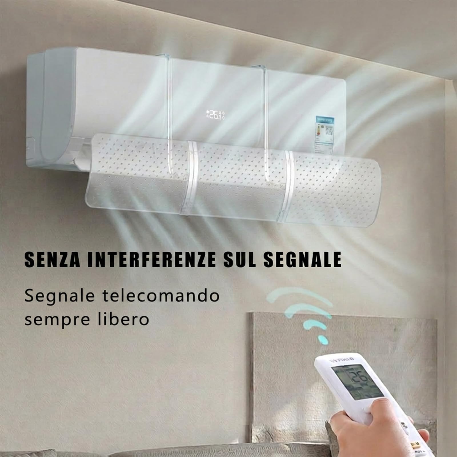 Deflettore per Condizionatore Universale, Deflettore Aria Condizionata per Condizionatori per Casa/Ufficio, Neonati, Anziani, Donne in Gravidanza - Trasparente