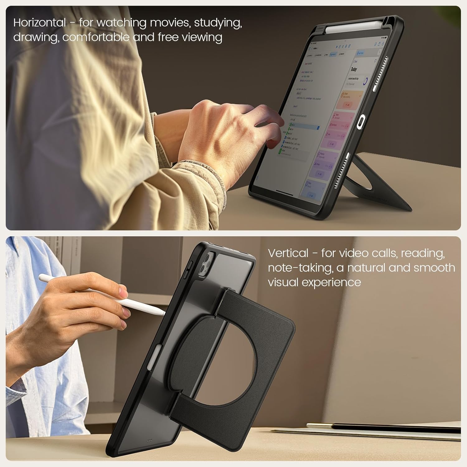 Nillkin FlexWing iPad Magnetic Adjustable Tablet Stand Magsafe Grip with SnapHold Ultra Wall Mount Fit for iPad Pro 11/13 Air 11 M3 M2 and Other Tablet e-Reader (Black, for Over 11-13 inch Device)