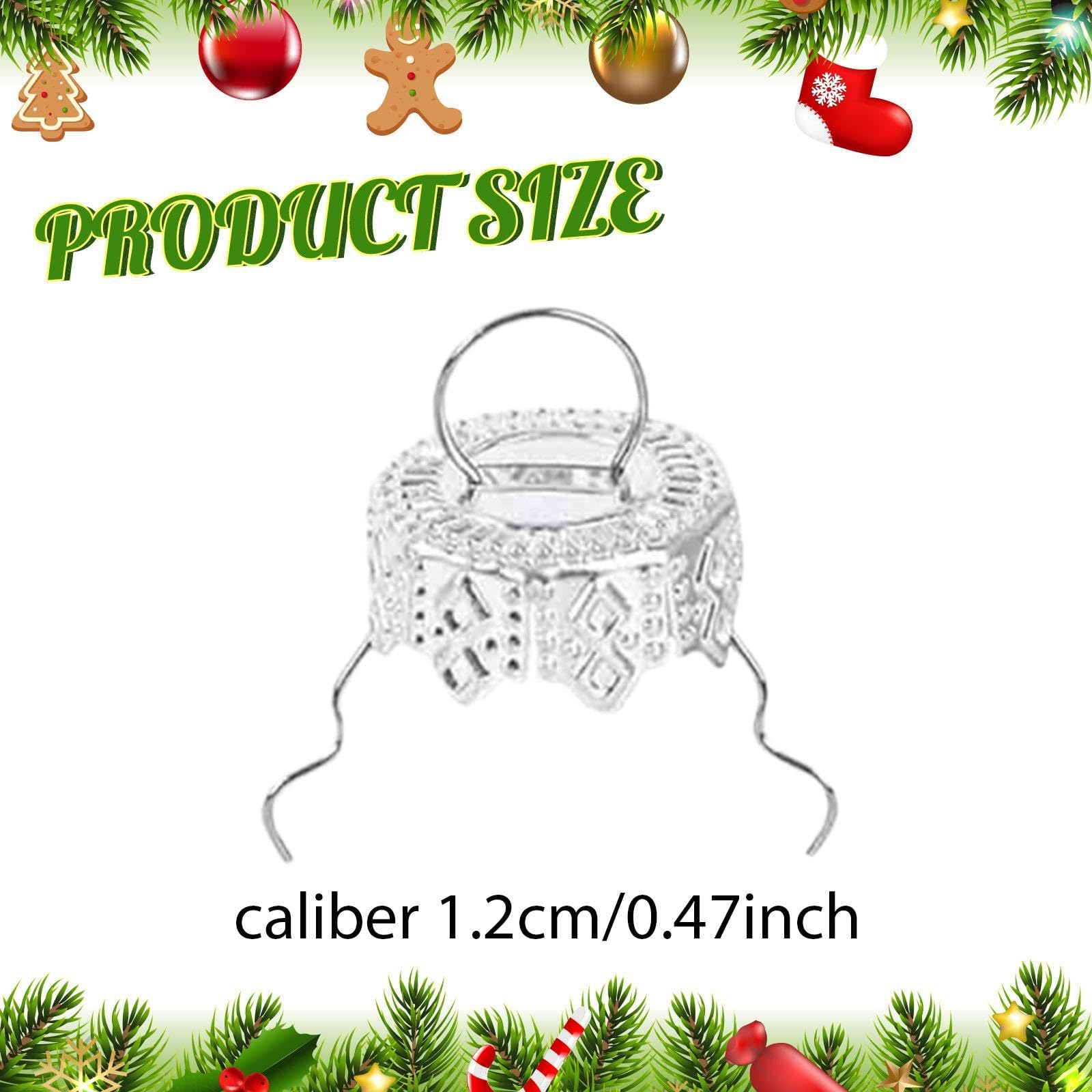 5x100x Cime di Ornamenti per Palline di Natale, Ricambi per Decorazioni Natalizie Fai Da Te, Ganci per Ornamenti in Metallo per Feste Natalizie, 5 pezzi