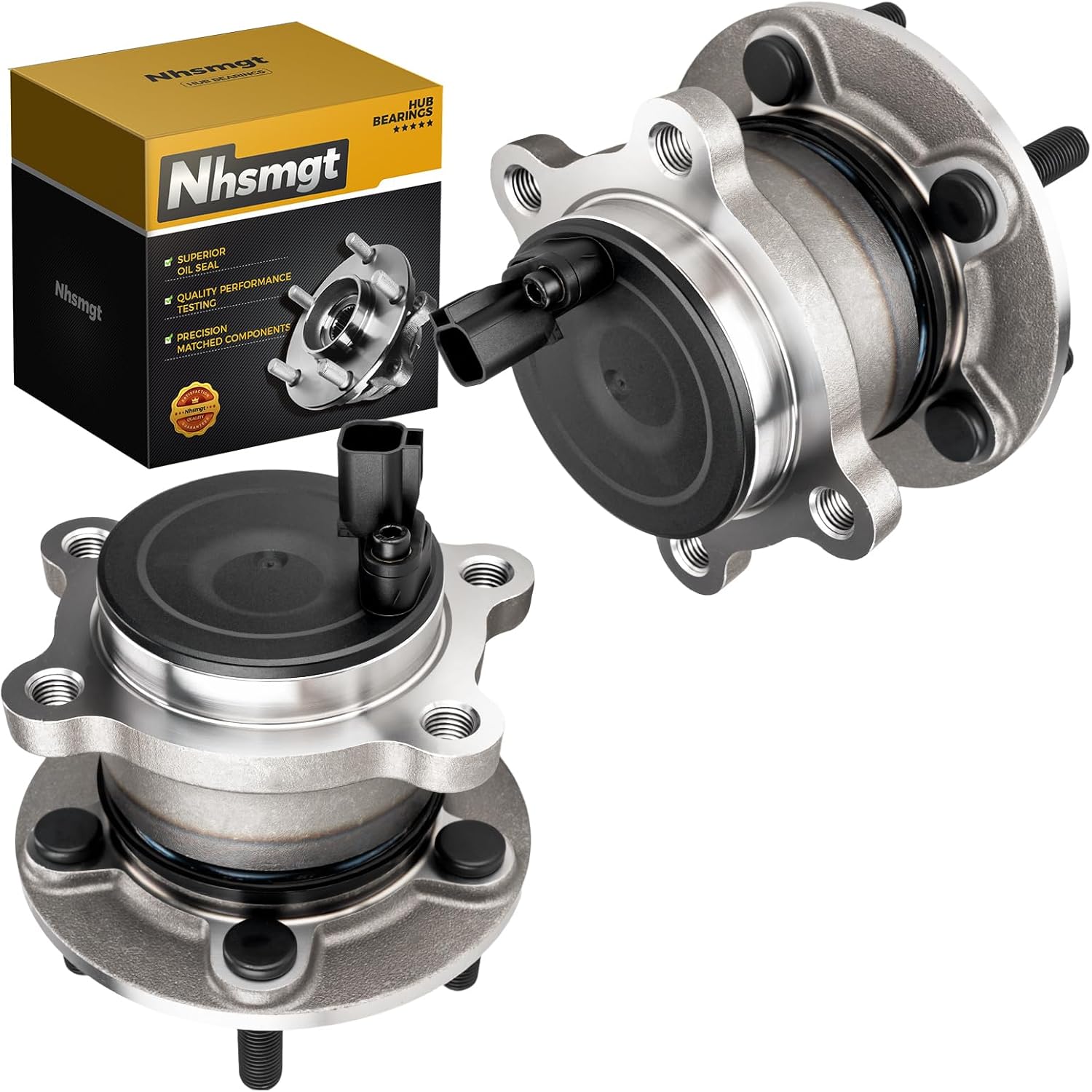 2X 512499 Rear Wheel Bearing Hub Assembly Fit for Ford Escape 2013-2019, C-Max 2013-2018, for Lincoln MKC 2015-2019, 5 Lugs w/ABS