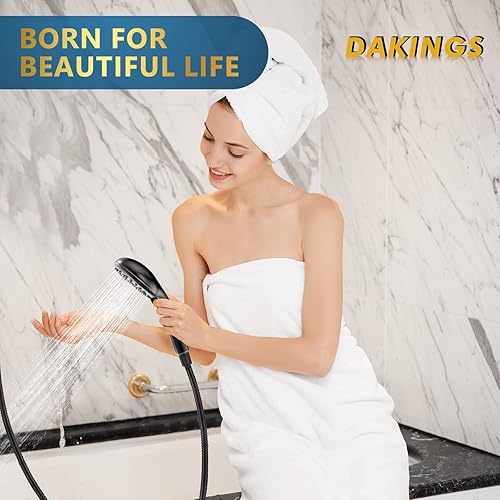 Miniatura 28 de Juego de cabezal de ducha de mano de alta presión de 6 modos, cabezales de ducha mejorados de 5 pulgadas con rociador de mano con cabezal de ducha