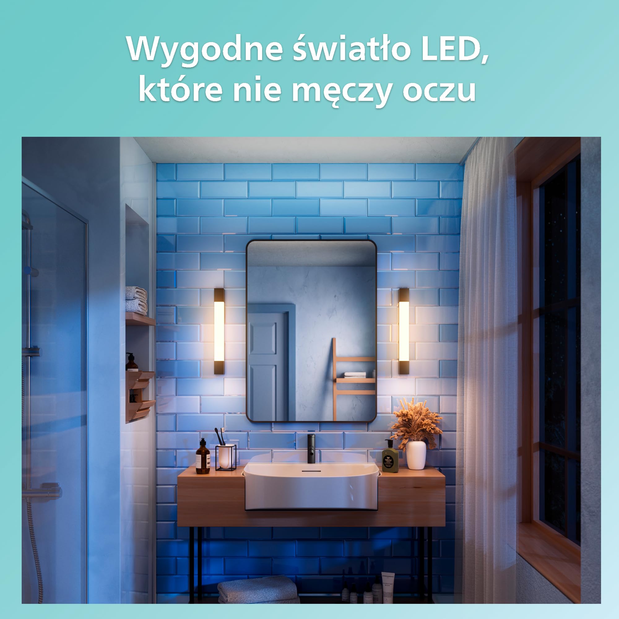 Philips LED Lampa Łazienkowa Rover, Okrągła 10 W, 1500 lm, 2700 K, IP44, Wodoodporna, Czarna