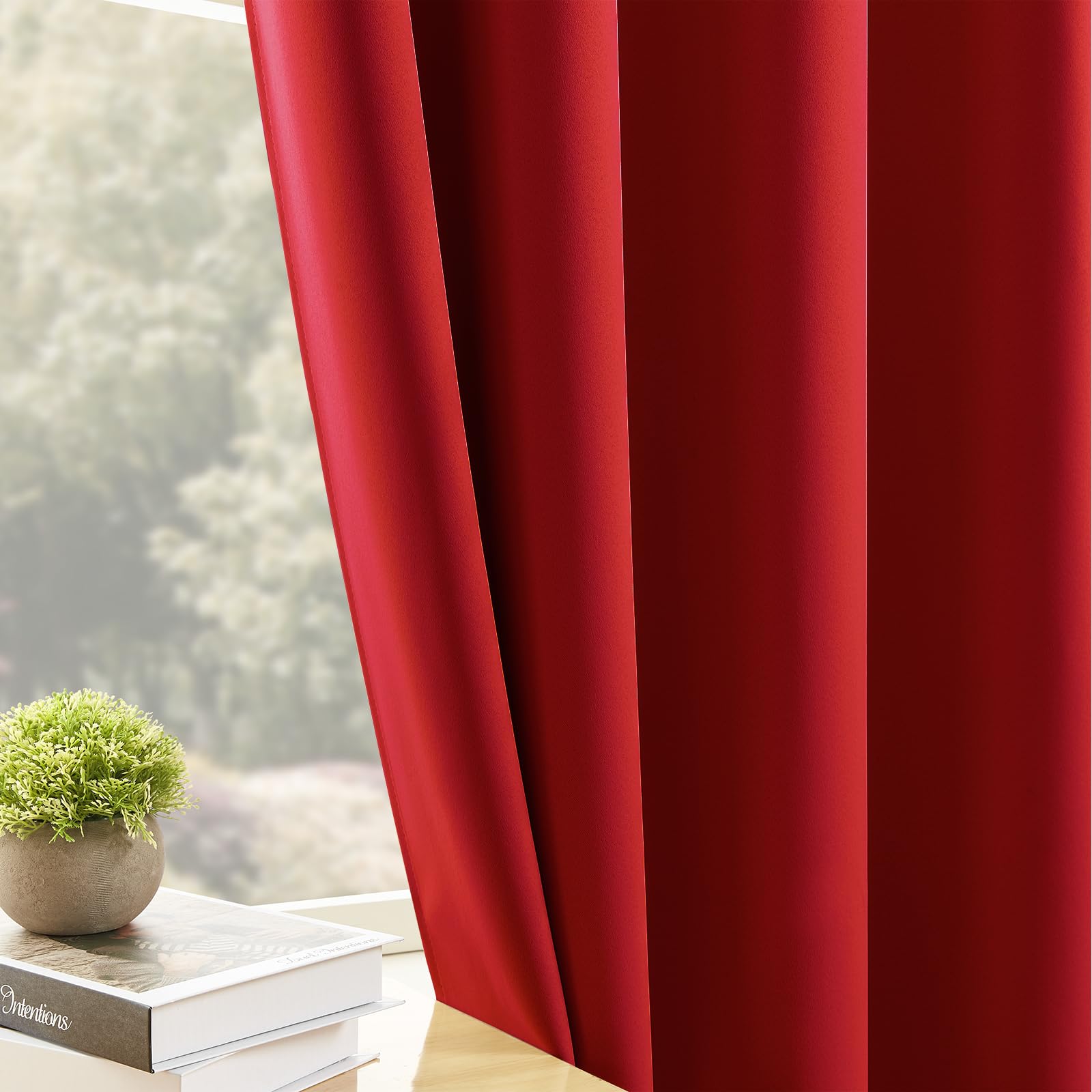 CUCRAF Red Blackout Curtains 96 inch Length 2 Panels Set - Image 4