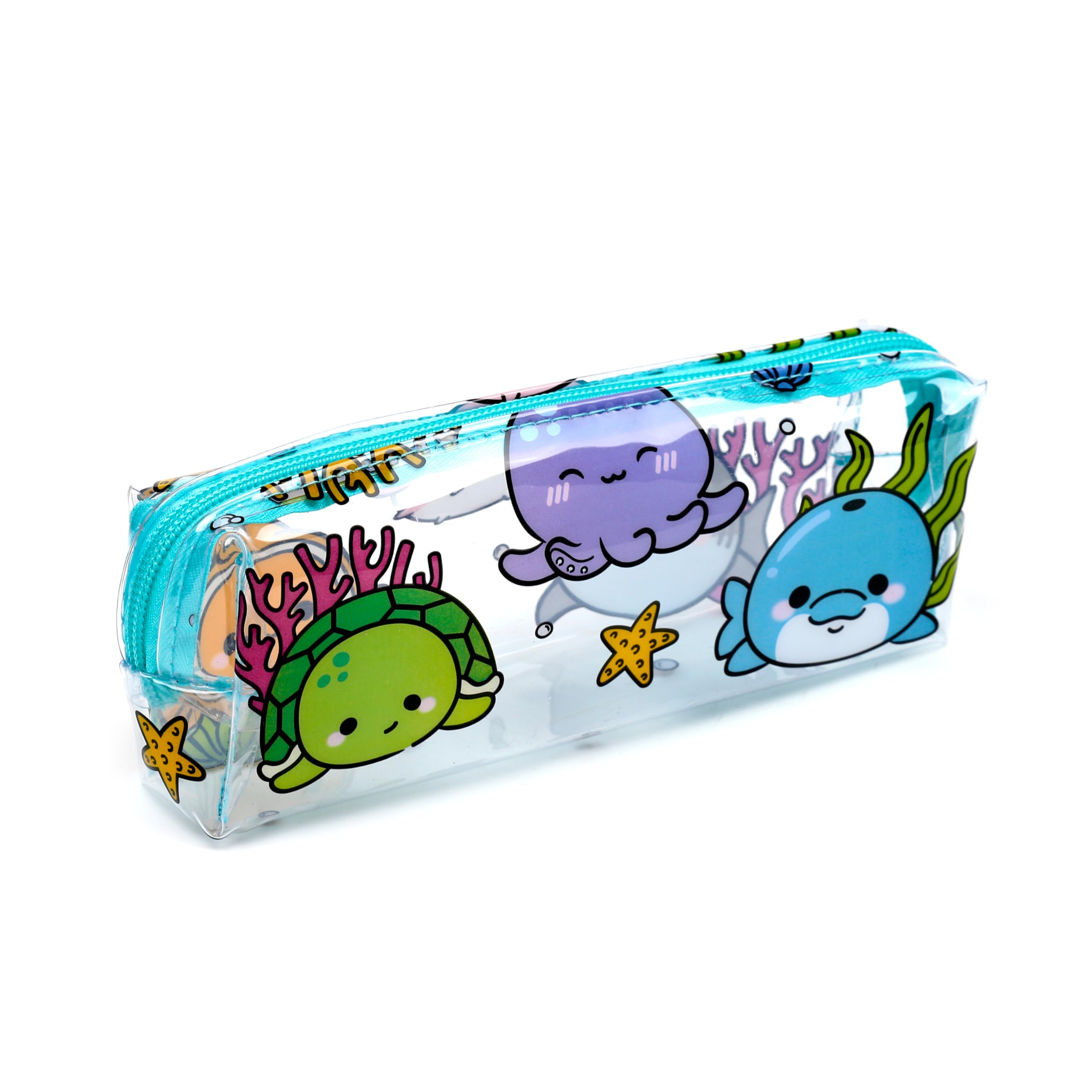 Puckator Adoramals Ocean Clear Pencil Case School Equipment Stuff