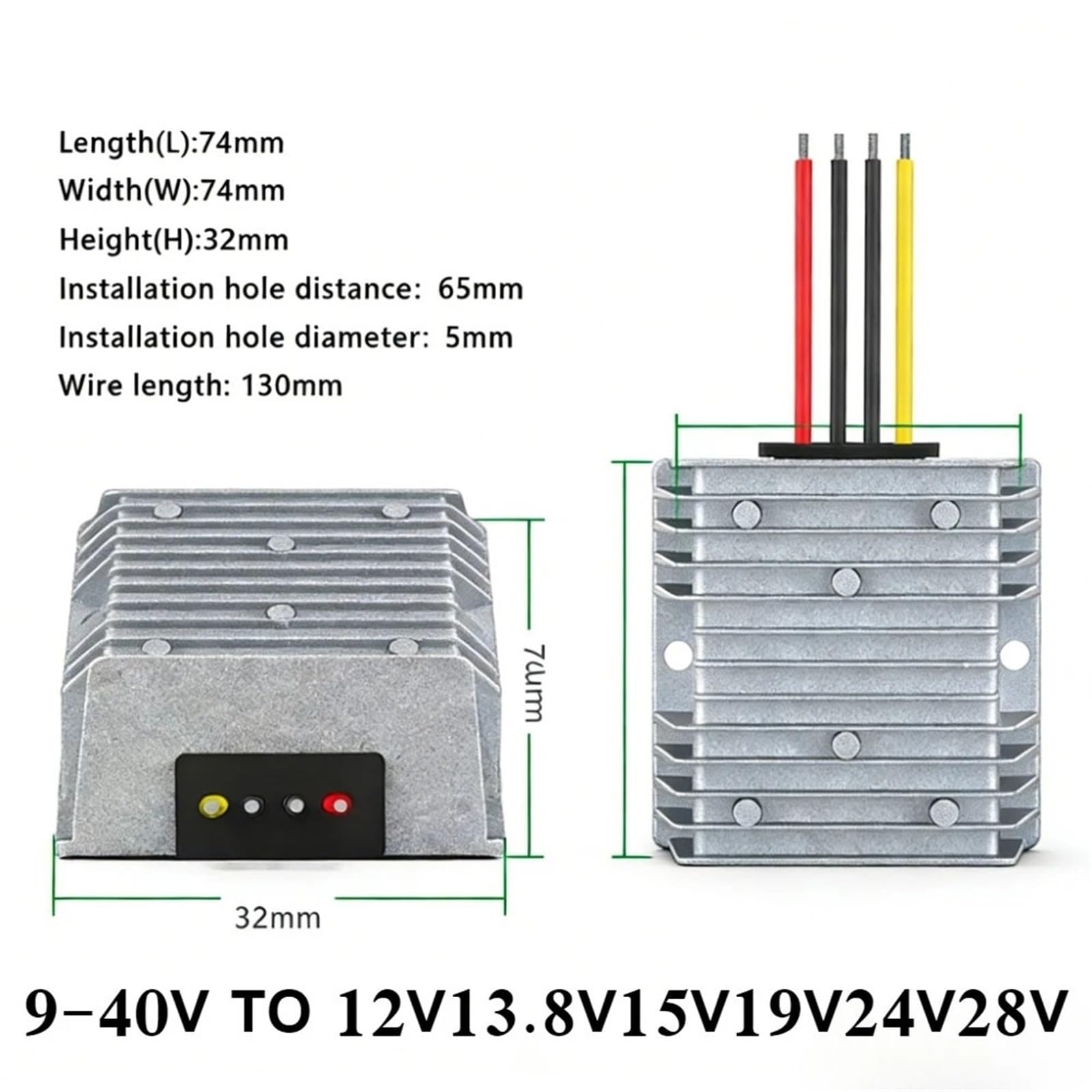 9-40 V na 12 V, 13,8 V, 15 V, 19 V, 12 V na 28 V, przetwornica napięcia, 24 V na 24 V, regulator napięcia (9-40 V do 19 V 10 A)