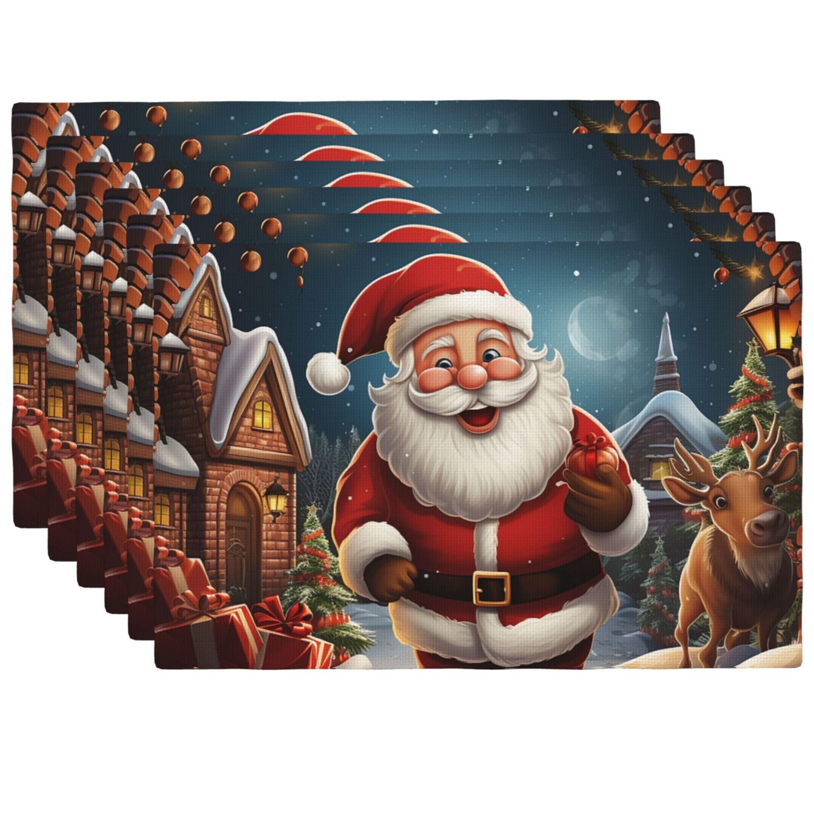 Sets de table en lin lavables pour éviter les taches de Noël