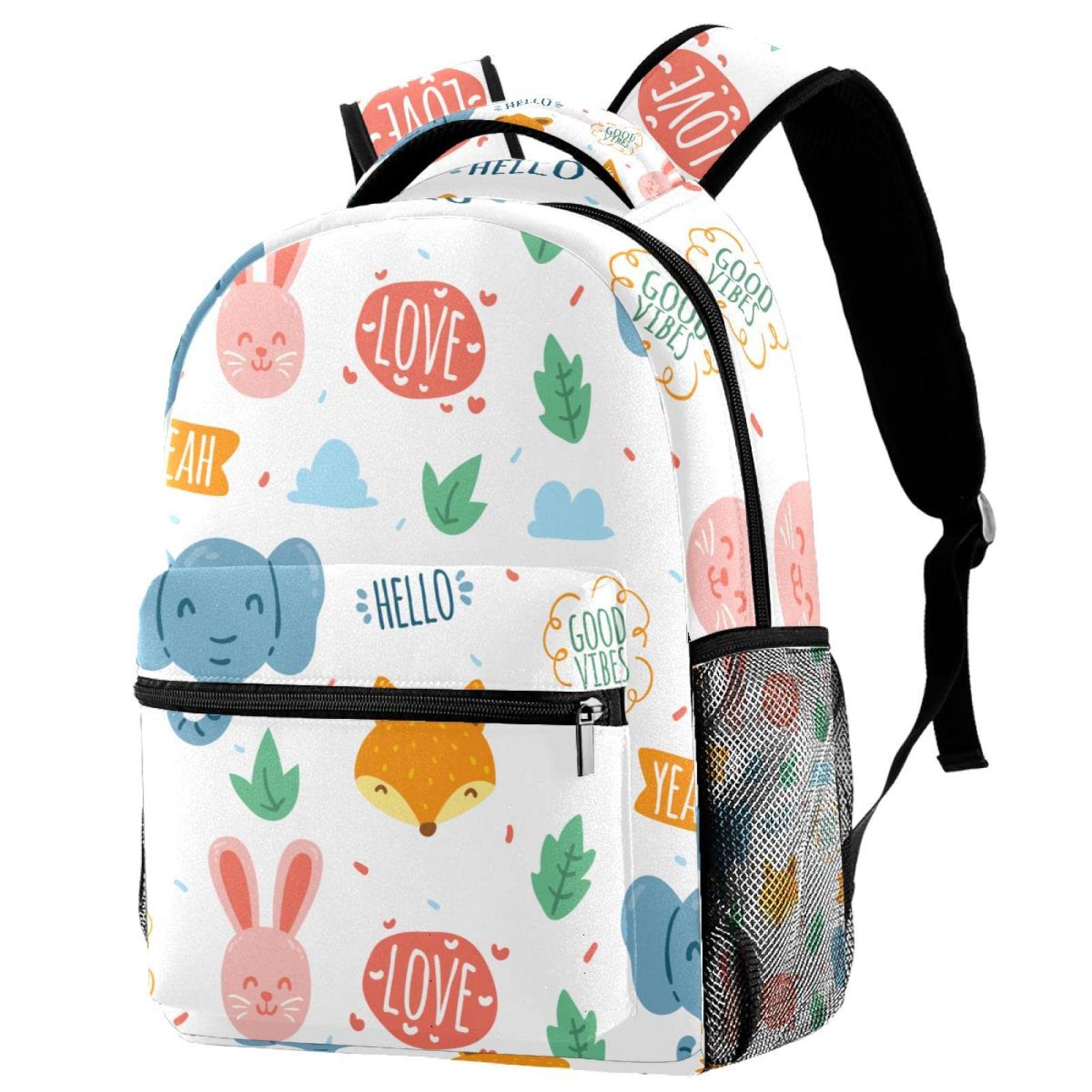 Sac à dos de voyage décontracté lapins éléphants mixte