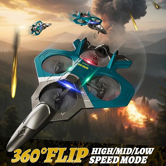 4DRC Foam RC Plane for Adults Kids, Remote Control Airplane Toys for Boys Kids Adults Beginners, RC Planes Fighter Jet Helicopter Drones for Kids Adults, 360 Flip Easy to Fly