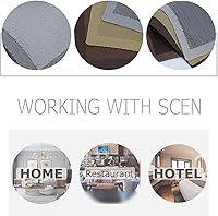 Vista 5 de Juego de 6 manteles individuales de cuña para mesa redonda de vinilo tejido de vinilo antideslizante de plástico (champán)