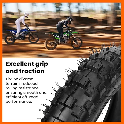 Miniatura 6 de Juego de neumáticos todoterreno y tubo interior de 2.5-10 pulgadas, neumático de motocross con llanta de 10 pulgadas y tubo interior de repuesto de