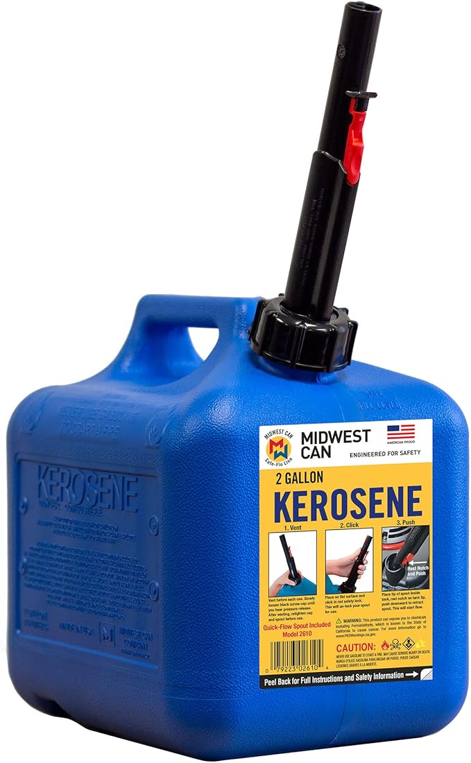 Midwest Can 2610 Kerosene Can 2 Gallon Capacity Automotive