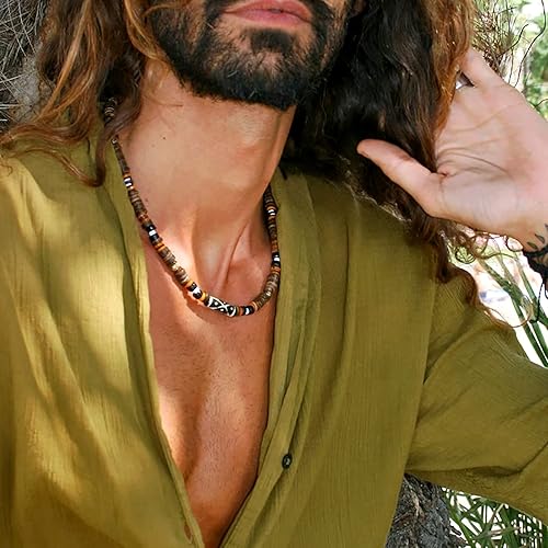 Miniatura 6 de Craftdady 10 hebras redondas planas de 0.31 pulgadas (0.354 in), cuentas espaciadoras de coco natural de colores mixtos, disco de moneda Heishi