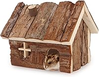 Vista 7 de Wontee Hamster Wood House - Cabaña escondida para hámsteres enanos, ratones, jerbos pequeños (pequeño)