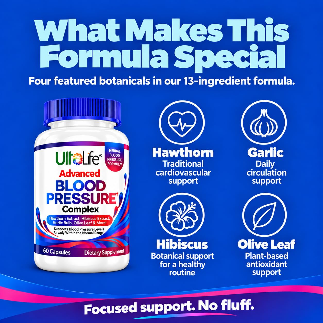 ULTALIFE Advanced Blood Pressure Support Supplements Hawthorn, Hibiscus + — Amazon image 13