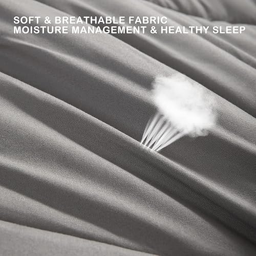 Miniatura 4 de Shilucheng Edredón reversible acolchado suave para todas las estaciones, relleno de edredón alternativo para invierno, verano, cálido, esponjoso,