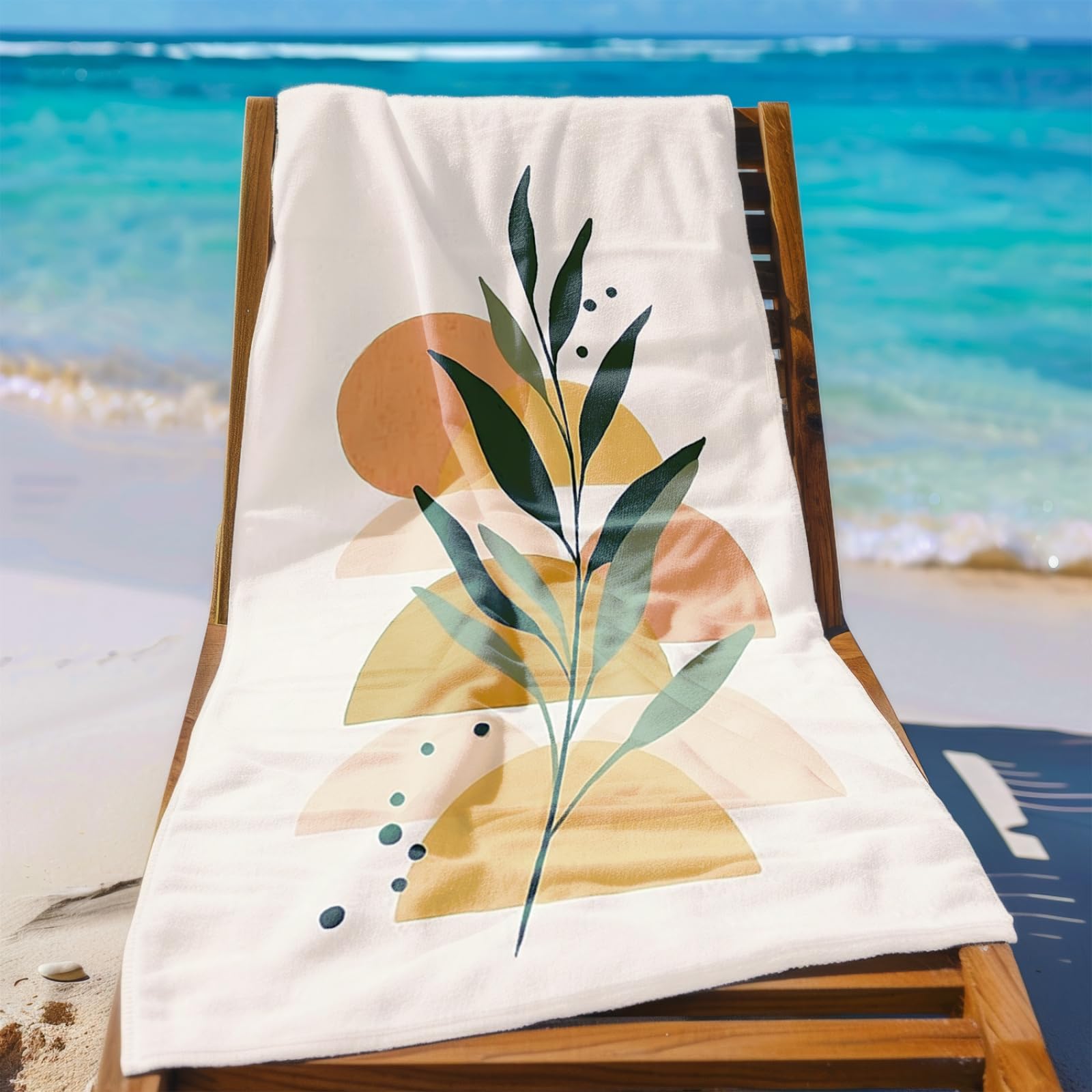 Generico Telo Mare Grande Xxl Giallo Verde | Antisabbia Leggero Assorbente e Compatto Sauna Viaggio Piscina Yoga Campeggio Donna Uomo