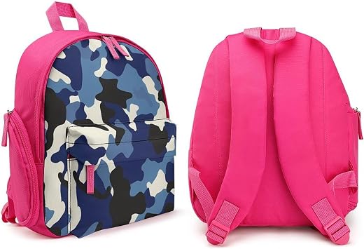 Camouflage Pattern Backpack Travel Daypack Laptop Bag Pink