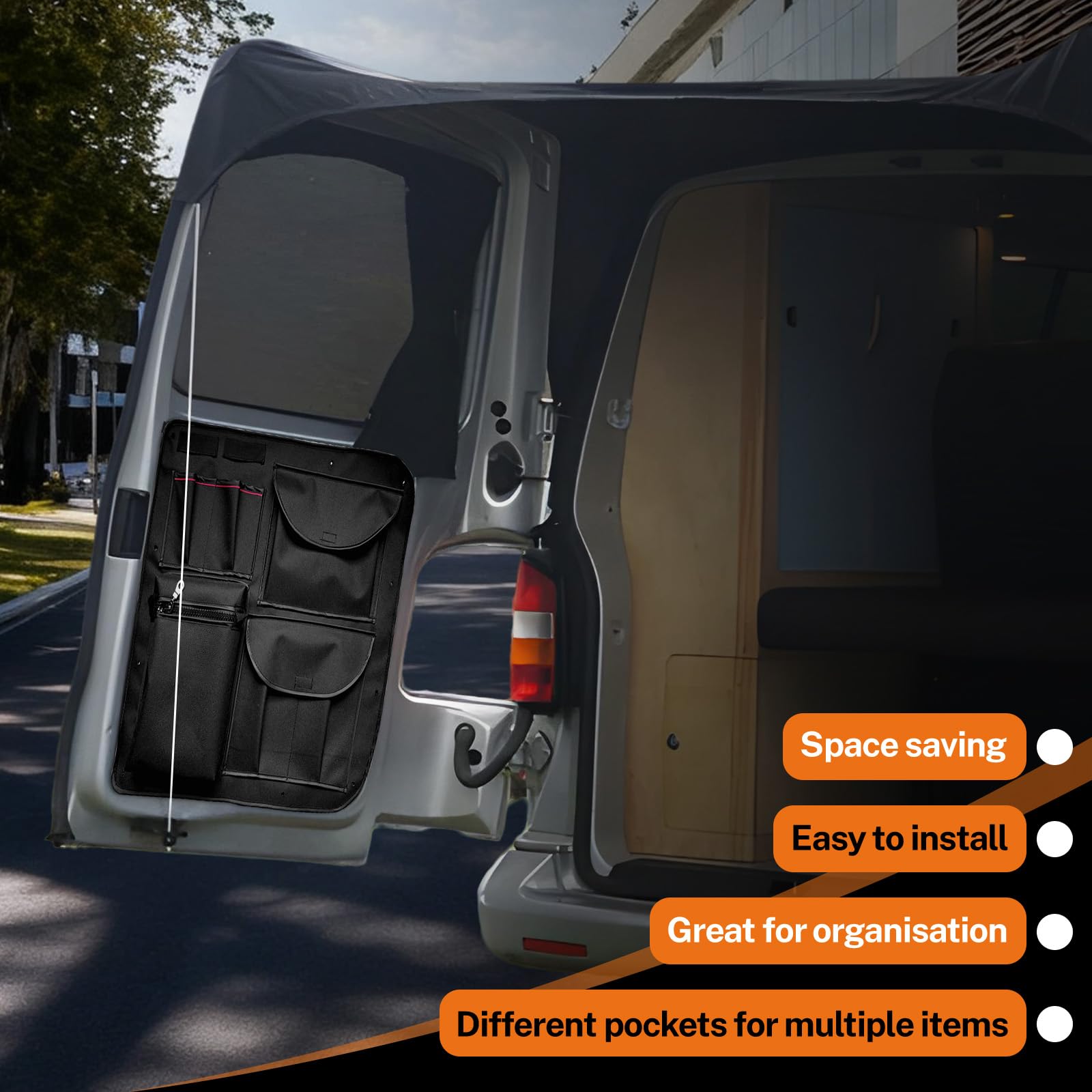 Organizer per Borse per Porta Posteriore per VW Caddy 2003-2021 | 2pcs Borse Portaoggetti per Camper, Organizer per Interni Furgone