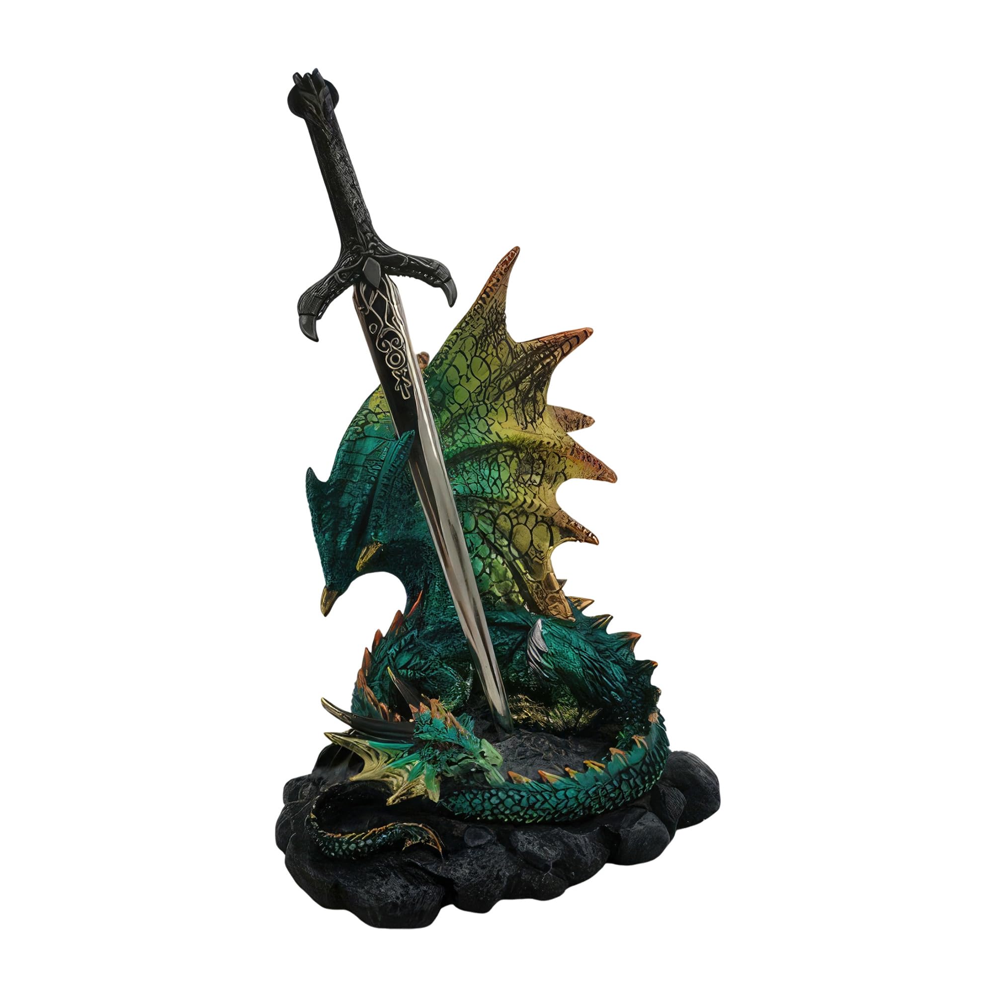 Figurine d'épée de dragon vert ICE ARMOR 14,6 cm pour déco table salon