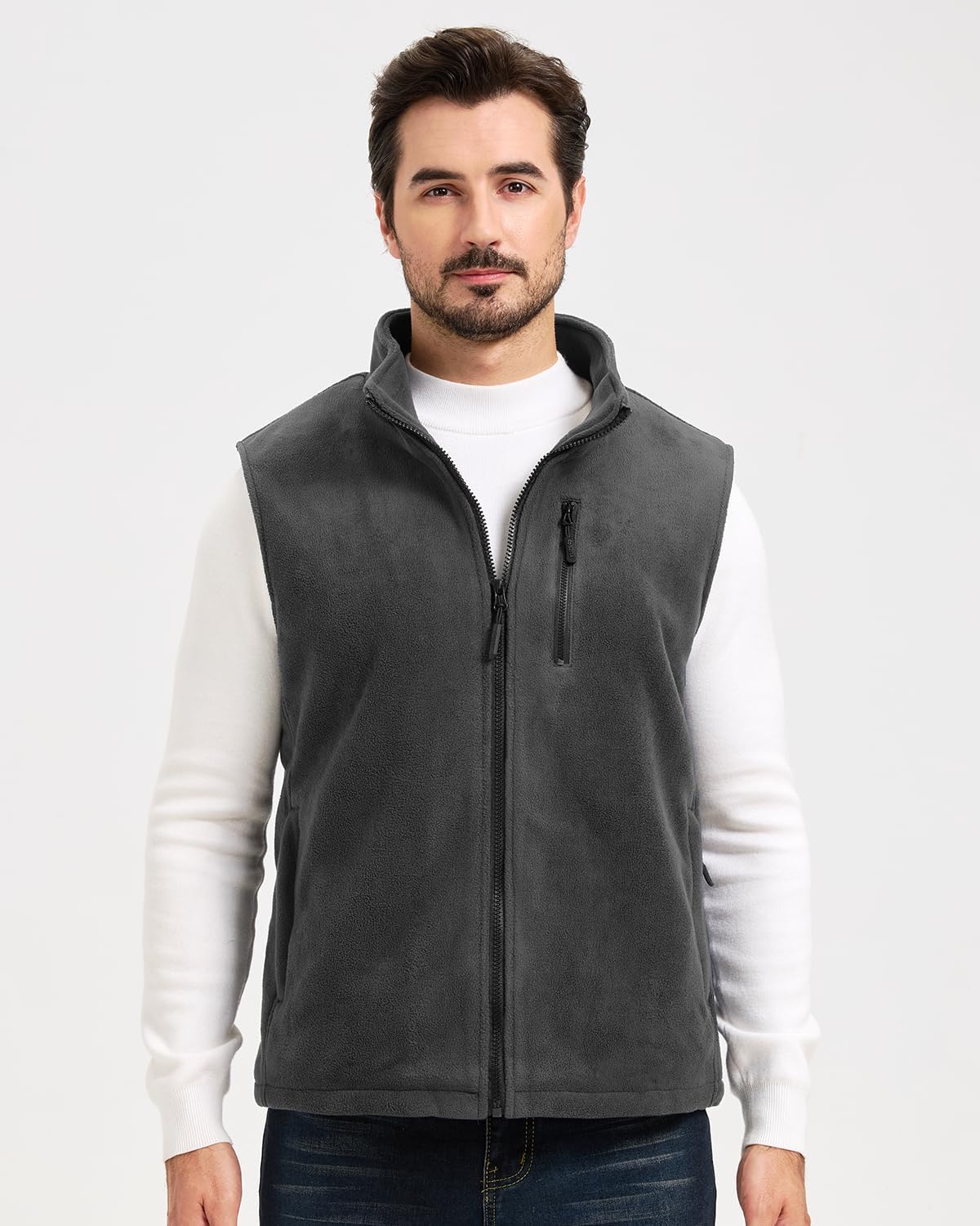 SZNX Gilet riscaldato da uomo con Power Bank, in pile, 6 zone di riscaldamento, giacca riscaldata da uomo, 3 impostazioni di calore, ricaricabile tramite USB, abbigliamento invernale per lavoro