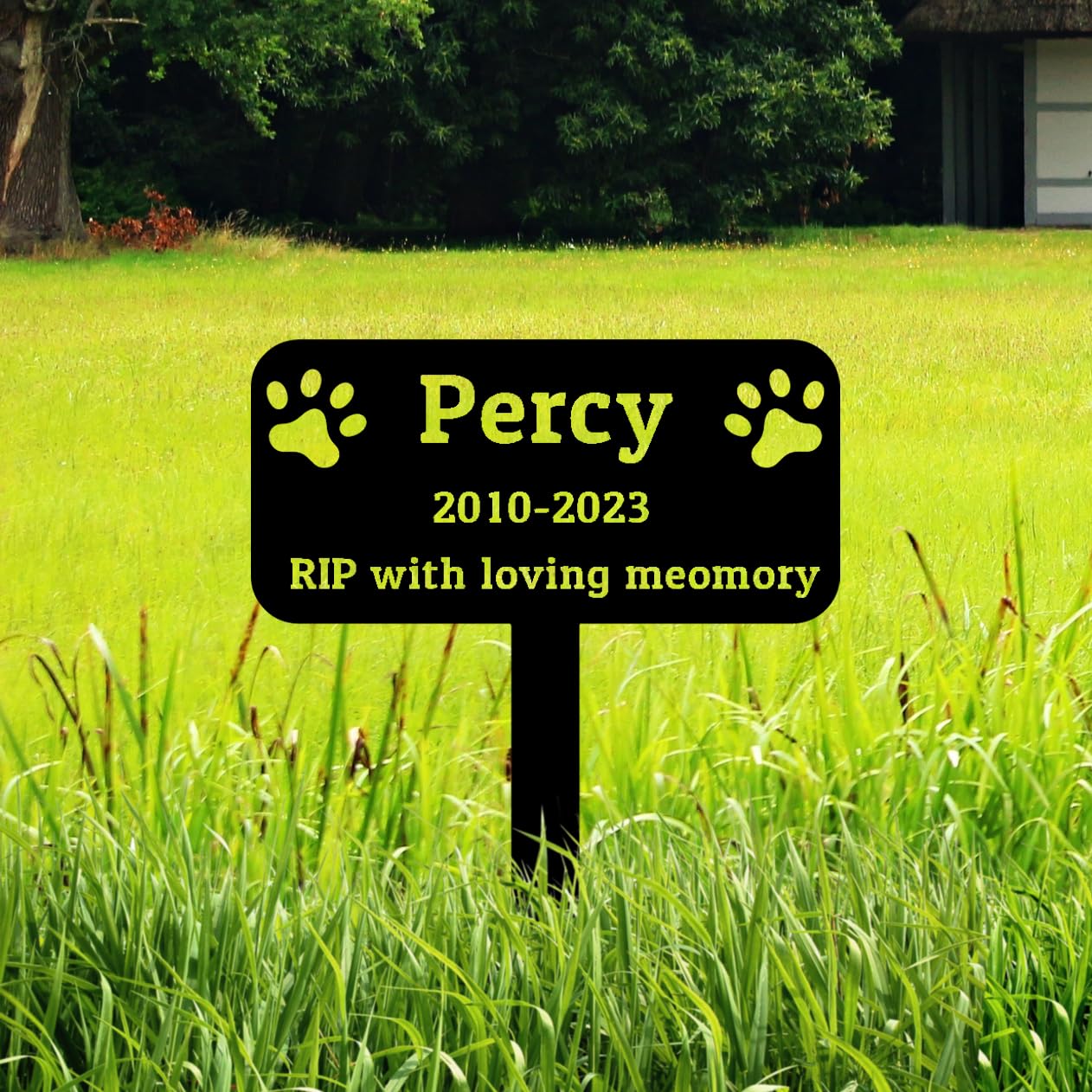 Goodqueen Custom Cat Dog Memorial Grave Marker, Personalized Cat Dog Paws Memorial Stake for Pet Grave Marker Remembrance Stake, Customized Pet