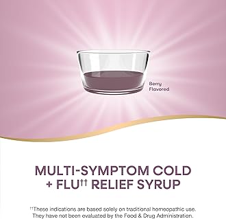 Nature's Way Umcka Cold & Flu Relief Syrup, Umcka, Sore Throat, Cough, Congestion, Fever*, Body Aches*, Phenylephrine Free, Homeopathic, Non-Drowsy, Berry Flavored, 4 Fl Oz (Packaging May Vary)