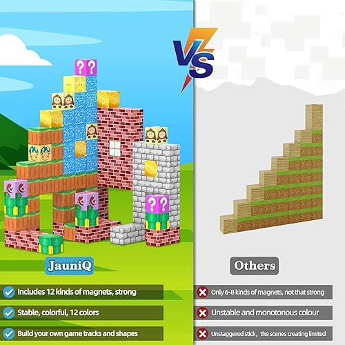 Miniatura 3 de Bloques magnéticos Super Bros - Juego de mundo magnético para construir minas, juguetes de cubo magnético de 4 a 6 5 a 7 8 a 13 años STEM sensorial