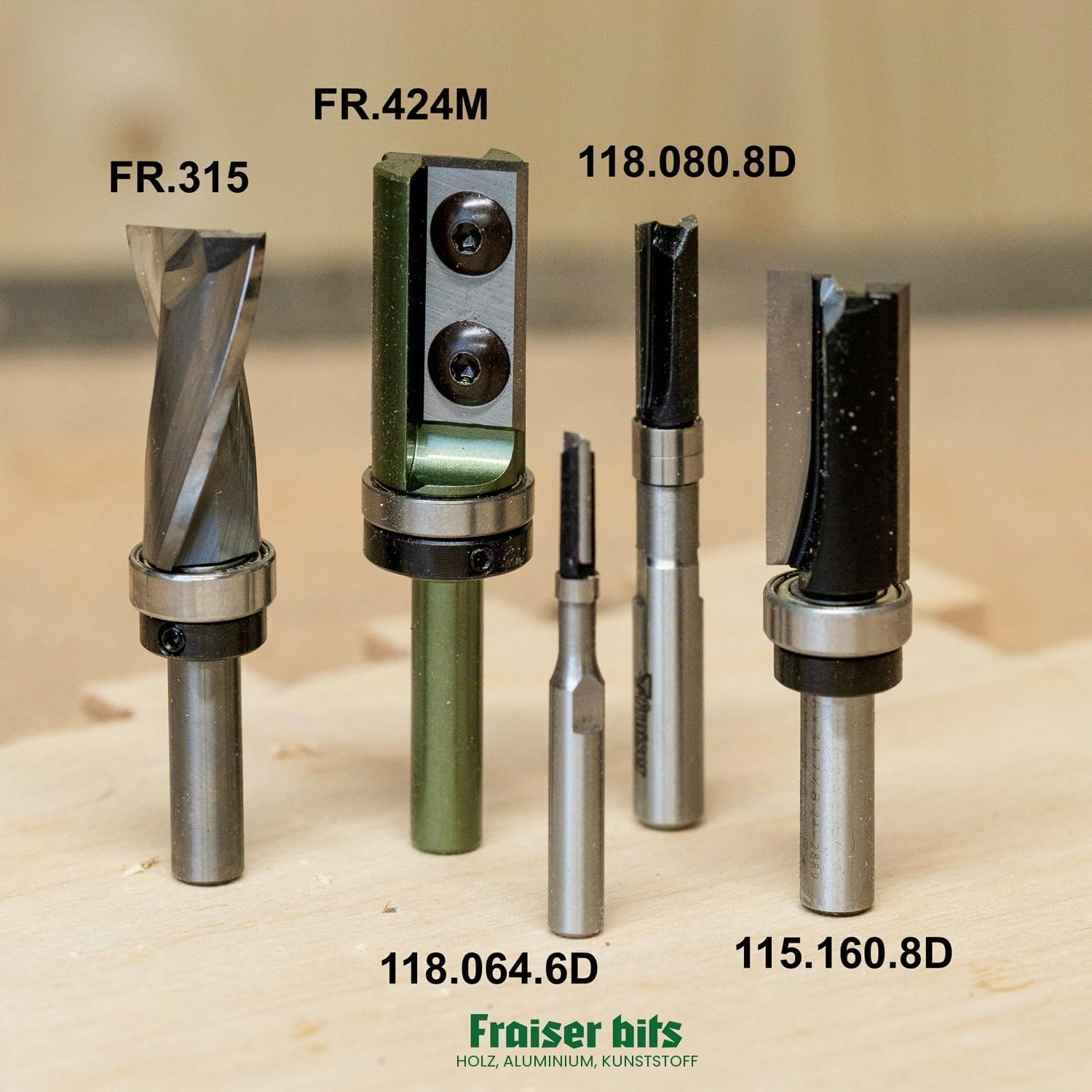 Fraiser Kopierfräser für kleine und präzise Arbeiten - Mini Fräser mit Doppel-Anlaufring oben, Durchmesser 8 mm, Schaft 8 mm - für Oberfräse und Kantenfräse