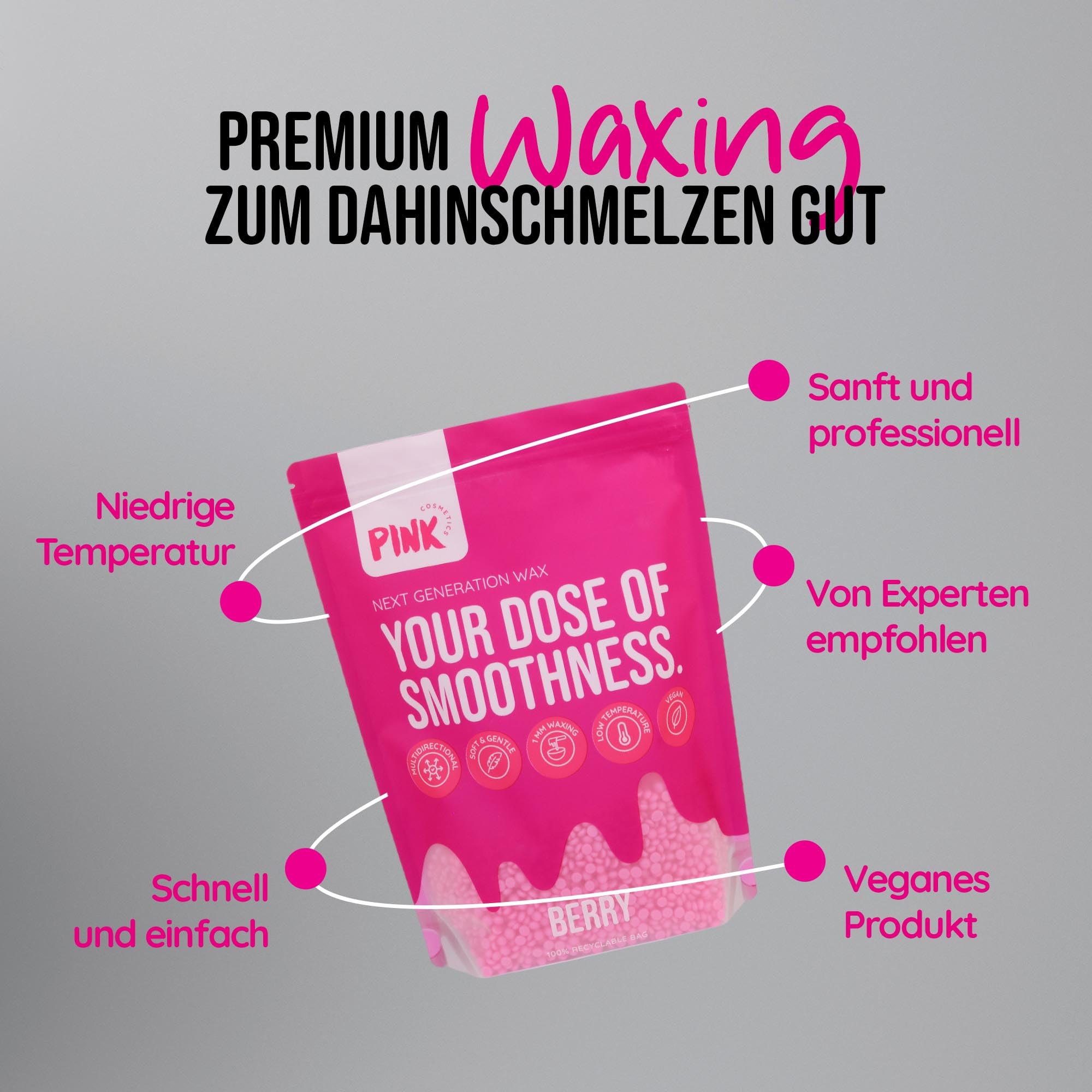 Next Generation Wax Berry Bomb Wachsperlen (800 g) – Premium Wachs geeignet für sensible Haut – Veganes Waxing ohne Vliesstreifen, Haarentfernung ab 1 mm Haarlänge, Brazilian Waxing