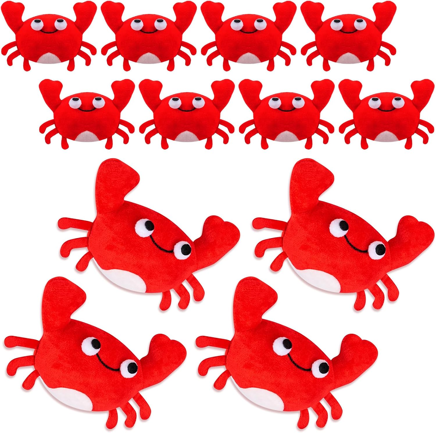 12Pack Lobster Toy Cute Plush Lobster Stuffed Animal Crab Doll for Kids, Soft Mini Plush Stuffed Lobsters Crab Hanging Ornaments for Key Purse Bag Backpack DIY Birthday Favors