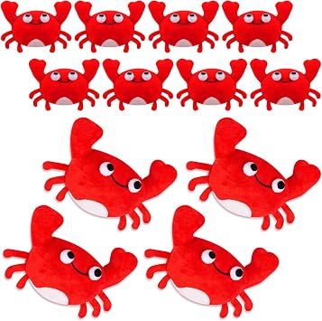 12Pack Plush Crab Lobster Toy Soft Stuffed Crab Hanging Ornaments | Cute Plush Crab Lobster Doll Toy for Kids, Soft Mini Stuffed Crab Lobster Hanging Ornaments, Key Purse Bag Backpack