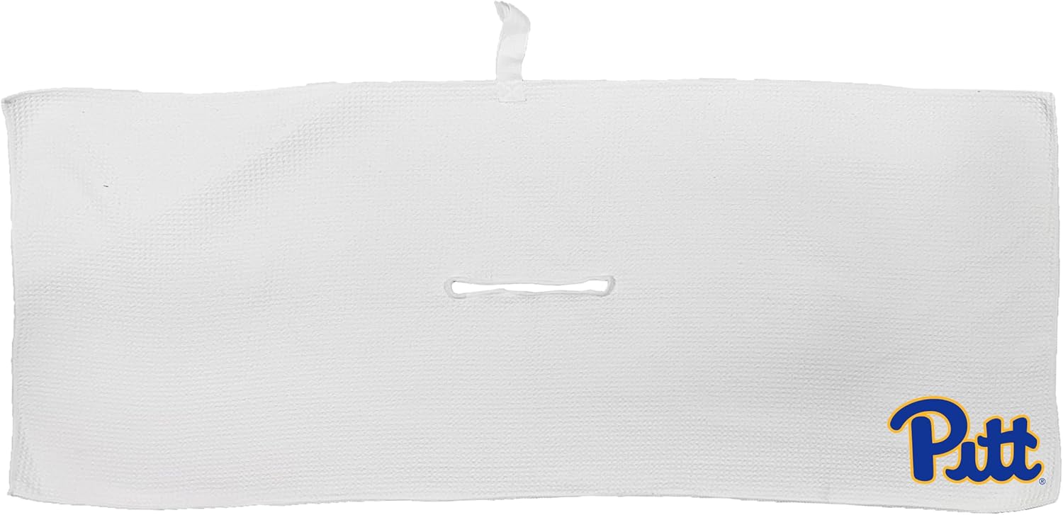 Team Golf NCAA NCAA Microfiber Towel - 16" X 40" (White) with Carabiner Clip, Premium Microfiber with Deep Waffle Pockets- Superior Water Absorption and Quick Dry Golf Cleaning Towel