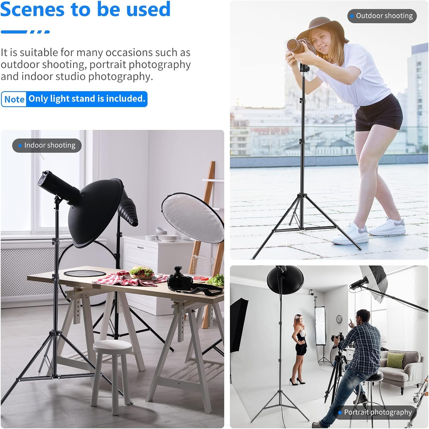 NEEWER Fotografía Soporte de Luz 92-200cm RegulableTrípode Robusto para los Reflectores Softboxes Luces Paraguas Capacidad de carga:6,6lb/3kg
