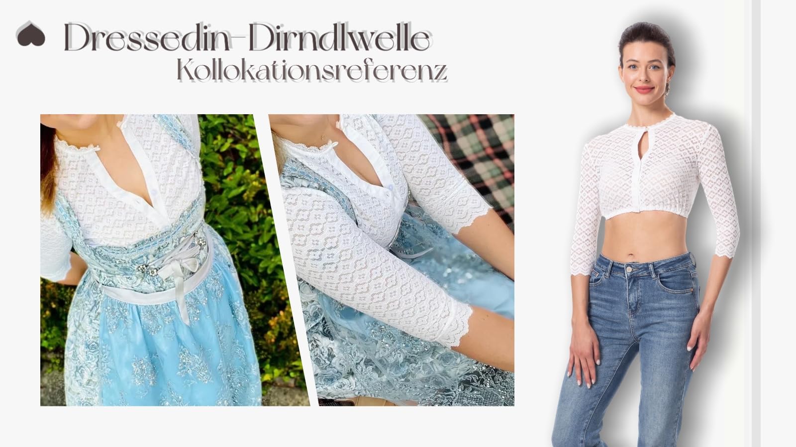 Elegante Trachtenmode Damen Trachtenbluse Button-Down-Kragen