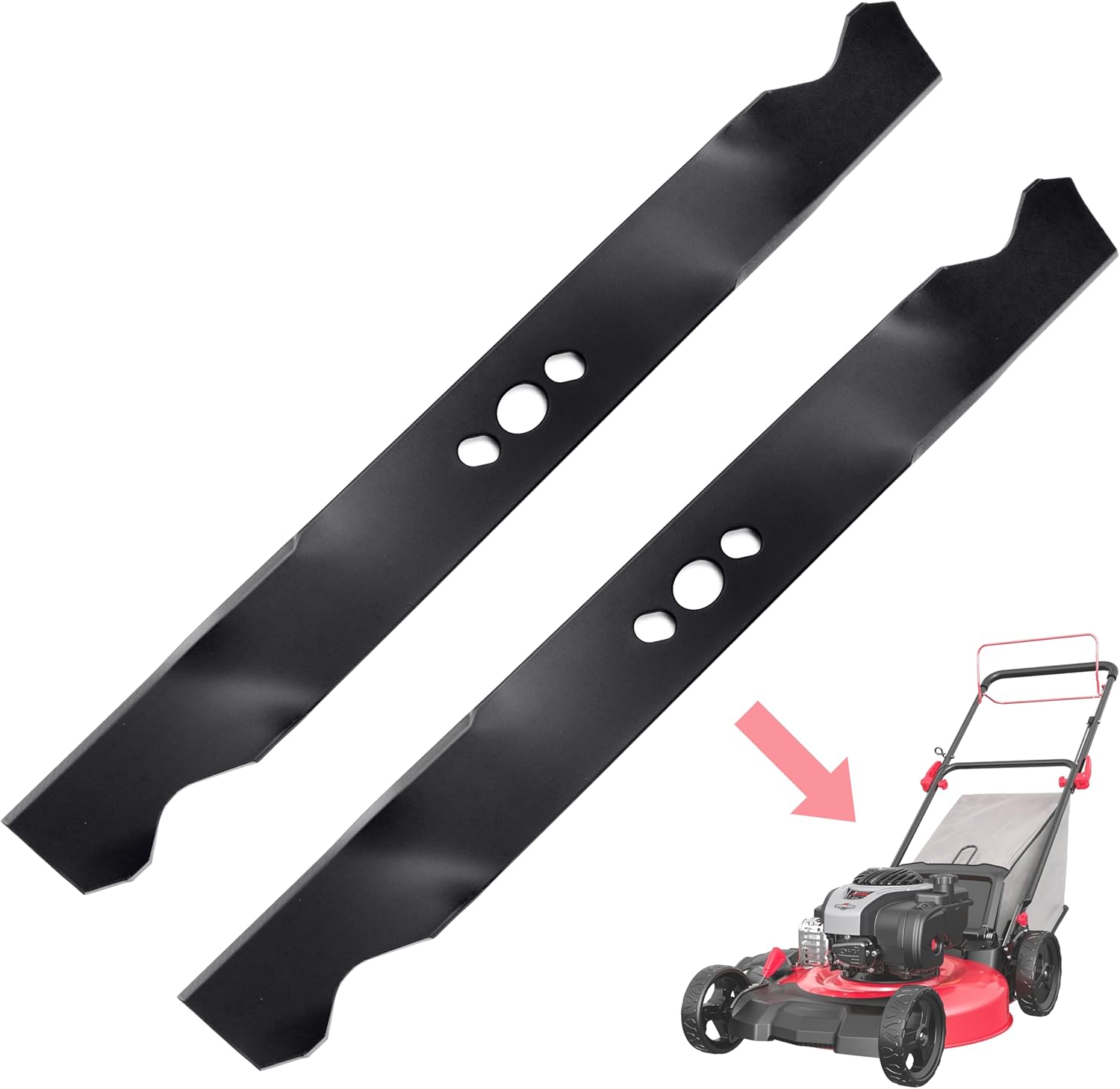 LikeLion 2 Pack Lawn Mower Blade 21" ?Compatible with HyperTough Murray Blackmax MNA152701 MNA 152901 MNA 152903 MNA152905 Push Mower? Lawn Dethatcher Blade Replaces Parts 84005221 2105200317